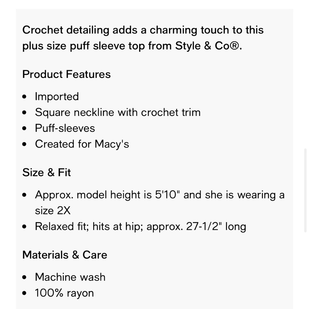 Style & Co for Macy’s Crochet-Trimmed Top in Bloom Green. NWT Perfect - Picture 5 of 16
